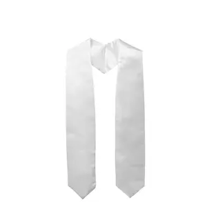 Stoles Graduation 2021 Hot Sell High Quantity White Plain Graduation Stole