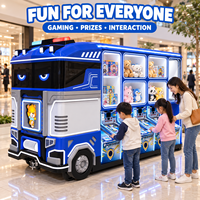 Machine de jeu d'arcade mobile commerciale de style flipper pour 10 joueurs avec distributeur de cartes et affichage des prix, pour divertissement intérieur/extérieur