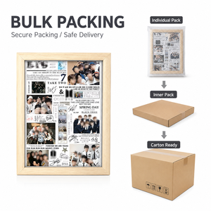 <span class=keywords><strong>Poster</strong></span> Collage del Gruppo Kpop Bangtan Boys con Cornice in Legno, Ornamento da Scrivania, Souvenir per Collezionisti, Decorazione per Casa e Ufficio, Regalo - Product Image 4