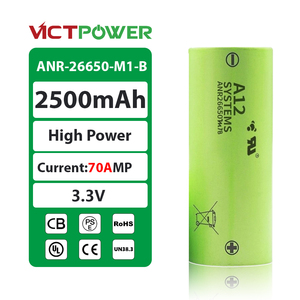 แบตเตอรี่ลิเธียมไอออน VICTPOWER กำลังสูง 3.3V 2500mAh 70A แบบปล่อยประจุ Lifepo4 รุ่นทรงกระบอก A123 26650 ANR26650 A123 26650 - Product Image 1