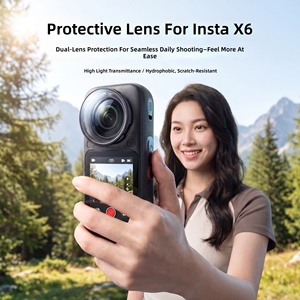 Protecteur d'objectif panoramique pour Insta360 X6, verre trempé HD, anti-rayures, couvercle de protection, ensemble de 2 pièces, accessoire pour appareil photo, vente en gros - Product Image 3