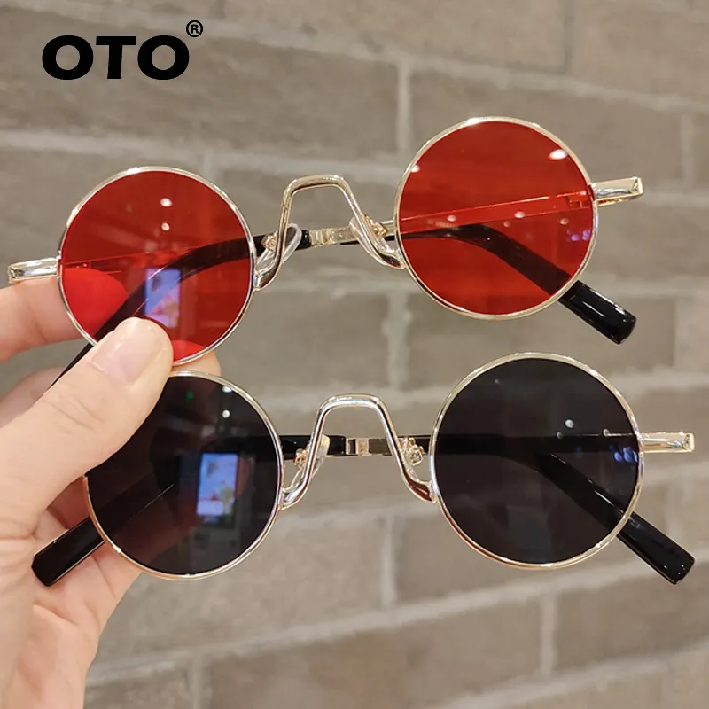 Banoto — lunettes de soleil rondes en métal pour femmes, avec rétro, punk, steampunk, unisexe
