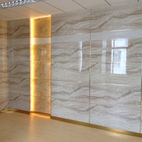 Panneau composite en aluminium revêtu de PVDF à grain de marbre antistatique moderne ACM durable et ignifuge de qualité B1/A2, garantie de 5 à 20 ans