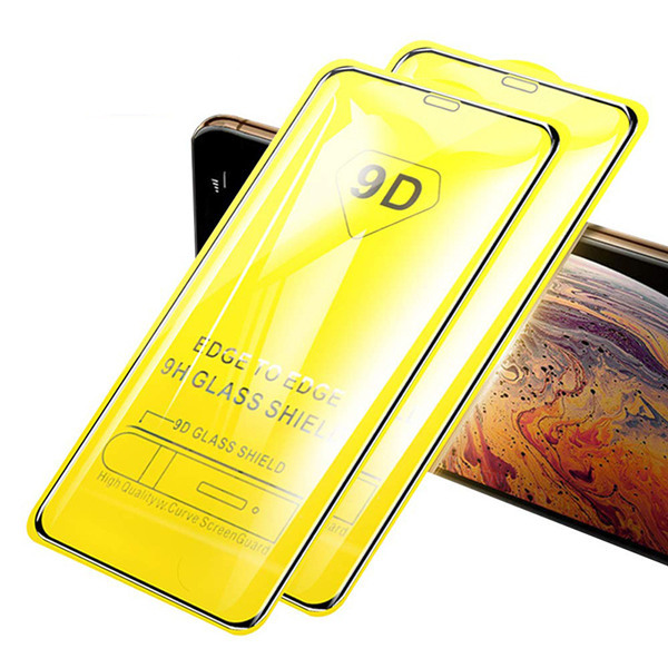 9D Full Coverage Clear Mobile Phone Tempered Glass Protective Film Shield 9H Cell Phone Tempered Glass Screen Guard Protector