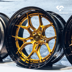 Smalto profondo per piatti oro cromato 2 pezzi 3 pezzi ruota forgiata 5x112 5x114.3 15-24 pollici cerchi forgiati in lega di alluminio per BMW porsche - Product Image 2