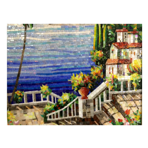 ZF Tranh Tường Nghệ Thuật Khảm Gạch Khảm Nghệ Thuật Phong Cảnh Bờ Biển Giá Xuất Xưởng Với Gạch Khảm Thủy Tinh Pha Lê Khảm Tường - Product Image 6