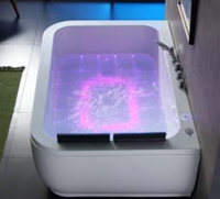 Baignoire acrylique pour 2 personnes baignoire à jet d'air Led thérapie colorée baignoire de massage pour adultes