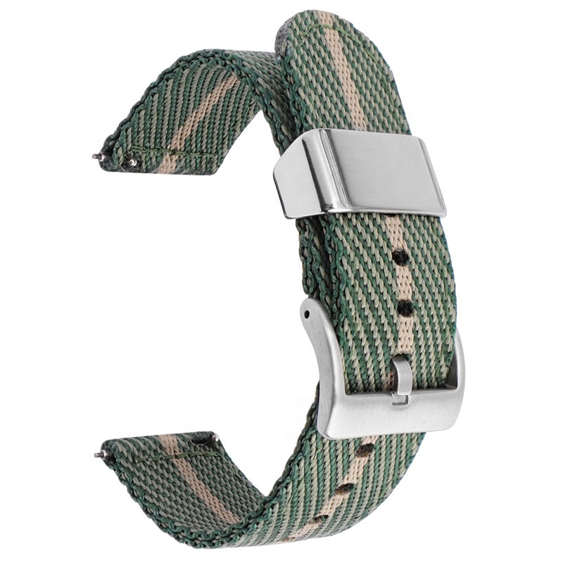 Wholesale New Design 18mm 20mm 22mm 24mm Premium Canvas Watchband Braided Nylon Watch Strap