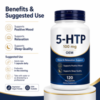 Capsules 5-HTP en marque blanche en gros, supplément végétalien pour l'humeur et la relaxation, fabricant en vrac certifié GMP