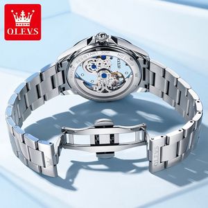 Per OLEVS 6699 donna Logo personalizzato orologio meccanico scheletro cinturino in acciaio chiaro automatico Tourbillon quarzo basso Casual orologio da donna - Product Image 4