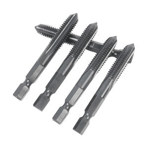 Machos de Roscar Neumáticos de Acero de Alta Velocidad con Vástago Hexagonal y Ranura Recta M3-M12, Machos para Destornillador Neumático, Machos de Máquina Negros para - Product Image 2