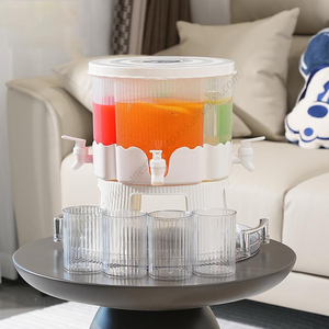 Ensemble de seaux à fruits rotatifs DD1451 en gros avec 4 tasses et pichet infuseur, distributeur de boissons froides pour réfrigérateur - Product Image 1