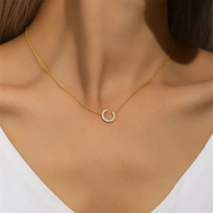 Collier CANNER en argent sterling S925 avec pendentif géométrique lune, opale, zircon, croix, fleur, bijoux de luxe simples et élégants - Product Image 6