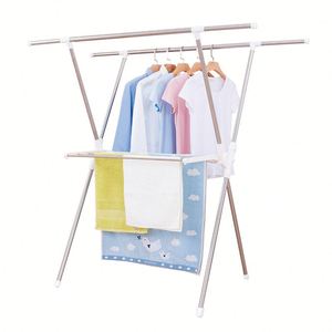 Expandable Thick Strong Durable Extendable Foldable Balcony <b>Laundry</b> Clothes Towel Hanging Drying Rack Stainless Steel Hanger - Product Image 2