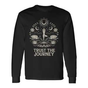 Camiseta de manga larga Trust The Journey Yoga Spiritual Boho Lotus Moon - Product Image 1