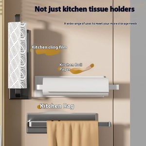 Non-Perforated Kitchen Tissue <strong>Paper</strong> Rack Home Use Hanging Storage for Toilet <strong>Paper</strong> Cling Film <strong>Rag</strong> Storage Cabinet - Product Image 4