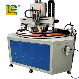 LC Brand 2 Color Servo Silk Screen Printing Rotary Table Plane Screen Printing Machine For Ruler Keypad Fan Cover