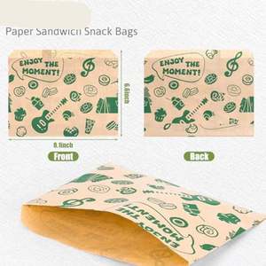 Sacs d'emballage alimentaire personnalisés, livraison de collations, sacs en papier kraft blanc et brun avec votre propre logo - Product Image 5