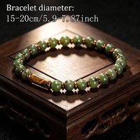 Bracelet extensible fait main en agate verte mousse, perles tubulaires en pierre naturelle, pierres précieuses œil de tigre pour femme, style Kada