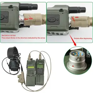 TAC-SKY casque de tir tactique Ptt 6 broches double Comm V2 PTT pour AN/<span class=keywords><strong>PRC</strong></span> <span class=keywords><strong>152</strong></span> 148 163 Radio pour casque tactique COMTAC SORDIN - Product Image 5