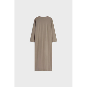 Teal <strong>Linen</strong> Silk Side Ruched <strong>Maxi</strong> <strong>Dress</strong> Traditional Khimar Hijab Breathable Two-Piece Set Sleeves ODM/Ready Supply - Product Image 4