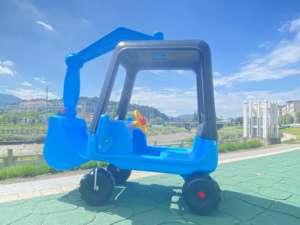 Commercio all'ingrosso di alta qualità blu escavatore giro sul giocattolo parco giochi al coperto attrezzature per bambini in plastica auto - Product Image 4