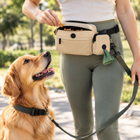 Sac de promenade pour chien en nylon personnalisé, sacoche bandoulière mains libres, porte-sacs à déjections, pochette respirante portable pour friandises d'entraînement pour animaux de compagnie