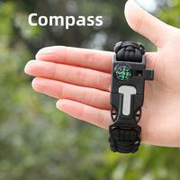 Kit de survie pour le camping en plein air, bracelet en paracorde numérique imperméable, boussole, sifflet, outil multifonction, accessoires