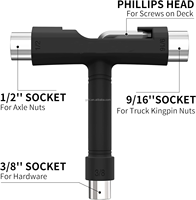 GCHI skateboard t tools accessoires de skate portable multi-fonctionnel T tools vente en gros bon marché