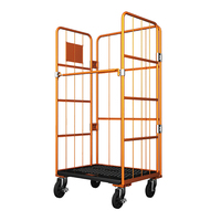 Produits populaires 2023 tendance entrepôt stockage palettes Cage Transport pliant treillis métallique conteneur chariot roulant Cage chariot