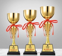 Trofeo de Metal Chapado en Oro Personalizado para Competiciones Deportivas - Premios de Fútbol y Baloncesto