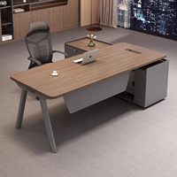 Ensemble bureau et chaise de direction moderne LBZ-118X avec sous-meuble, construction métallique, design à bords incurvés