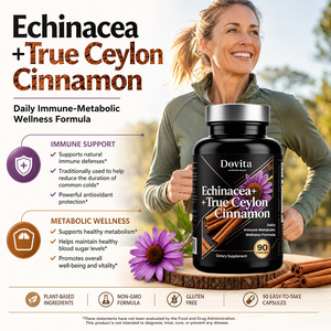 Capsules d'Échinacée et de Cannelle de Ceylan Marque Blanche OEM – Soutien Immunitaire Saisonier et Soin Métabolique – Formule Végétalienne Double Action à Base de Plantes - Product Image 3