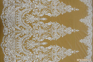 新しい到着フランスの女性のウェディングドレススパンコール付きビーズブライダルレース生地卸売価格HY2009-1 - Product Image 3