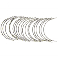 Aiguilles à crochet incurvées en forme de C grande perruque en acier inoxydable faisant des tresses au crochet ventilation tissage de cheveux