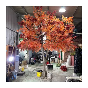 批发商业室内巨型樱花树定制3米橙色枫树
