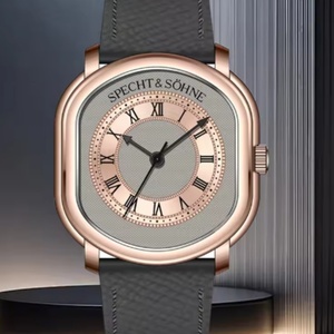 Nuevo Reloj de Cuarzo Vintage de 35 mm para Hombre, Color Gris, Correa de Cuero Genuino, Cristal de Zafiro, Resistente al Agua 50 m - Product Image 1