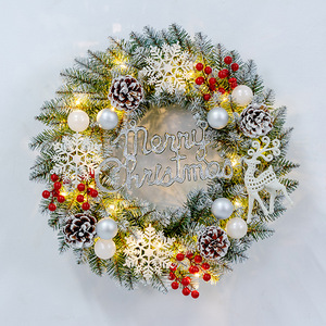 Guirlande de Noël artificielle 40/50/60cm, ornement de Noël, <span class=keywords><strong>d</strong></span>écoration à suspendre à la <span class=keywords><strong>porte</strong></span>, prix EXW - Product Image 2