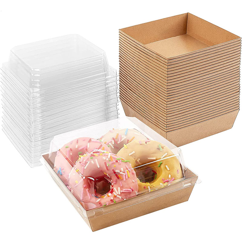 100PZ Scatole Singole Per Di Torta Cheesecake Quadrate Impilabili Alimenti Trasparenti 88056731