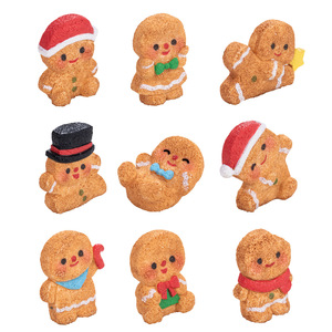 ตุ๊กตาเรซิ่นรูปคนขนมปังขิงขนาดเล็ก ของตกแต่งคริสต์มาส ของประดับตกแต่งบ้านตุ๊กตา - Product Image 5