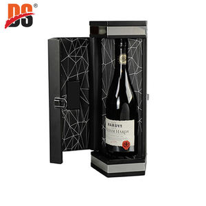 DS Handmade Customized New Design Rectangle <b>Black</b> PU Lining Red Wine <b>Box</b> MDF Wood Packaging Model Accepts Custom Orders Gift - Product Image 5