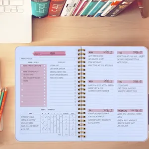 Hete Verkoop 52 Wekelijkse Dagelijkse Spiraal Organisator A5 Notitieboekjes Maandelijks Pp Transparant Schema Agenda Planner Notebook