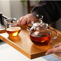 Théière miniature en verre borosilicate transparent, faite à la main, sans BPA, résistante à la chaleur, écologique, design moderne, vente en gros