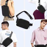 Tas Selempang Pinggang Wanita Pria Modis, Bahan Nylon Polyester, Tahan Air, Bergaya