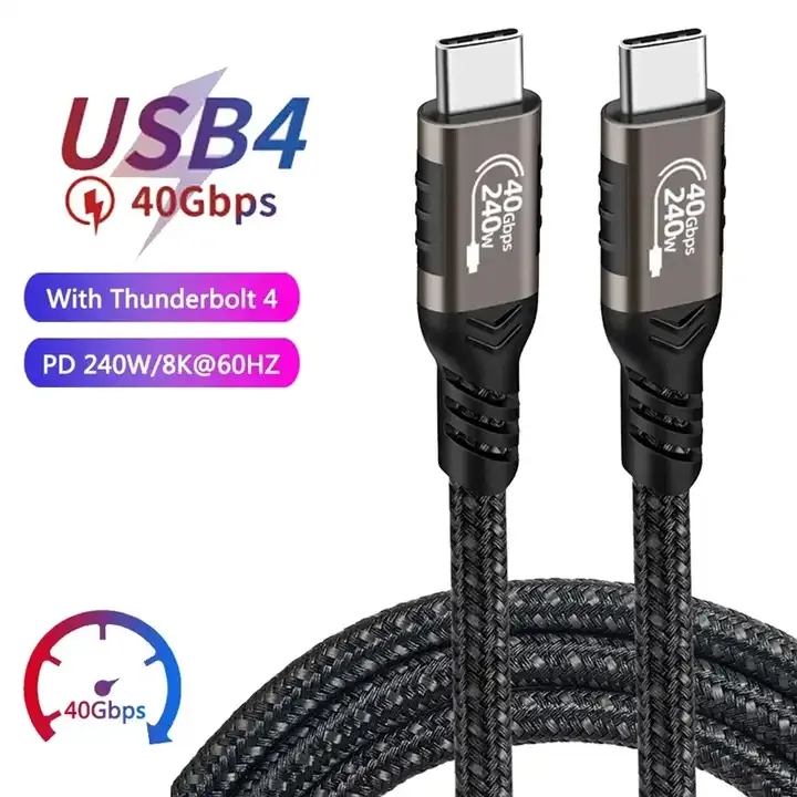 מפעל לספק 240w כבלים רעמים 4 40gbps usb4 c 8k וידאו סוג CD קשיח c כבל דיסק הברגה 4 USB