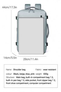 Custom Logo High Quality Large Capacity <b>Compression</b> Expandable Black Storage <b>Bag</b> Business Computer Laptop Backpack for Travel - Product Image 2