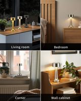 Lampe de table LED rechargeable USB-C 3000K, lumière de bureau intérieure/extérieure pour restaurant, chevet, extérieur, bar, veilleuse, cadeau