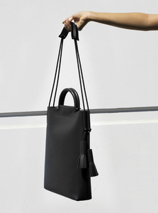 Sac fourre-tout noir en PU à chaînes ouvertes, sac à bandoulière minimaliste tendance pour les trajets quotidiens et les voyages - Product Image 3