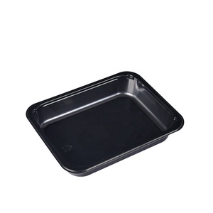 Boîtes d'emballage alimentaire ovales en plastique recyclé pour gâteaux, conteneurs alimentaires pour compagnies aériennes, micro-ondables, avec film de scellage - Product Image 3
