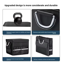 Boîte de rangement populaire multi-compartiments pliable 4-7 compartiments en tissu Oxford noir pour rangement arrière de véhicule, conteneur portable pour voiture